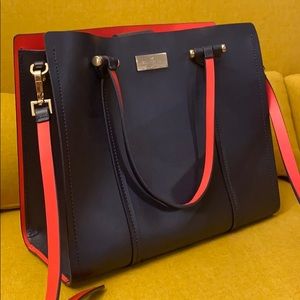 Kate Spade Navy Blue and Pink Satchel